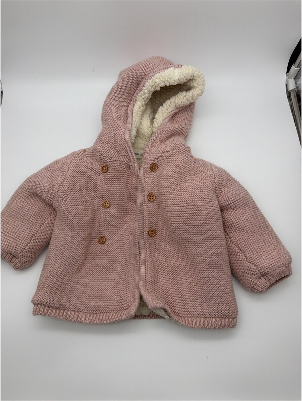 Mango Kids Girls Pink Hooded Cardigan Size 3-6 Months